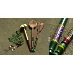 Rasoi ✯ Kutch lacquer ladles { Set of Three} ✯ 3